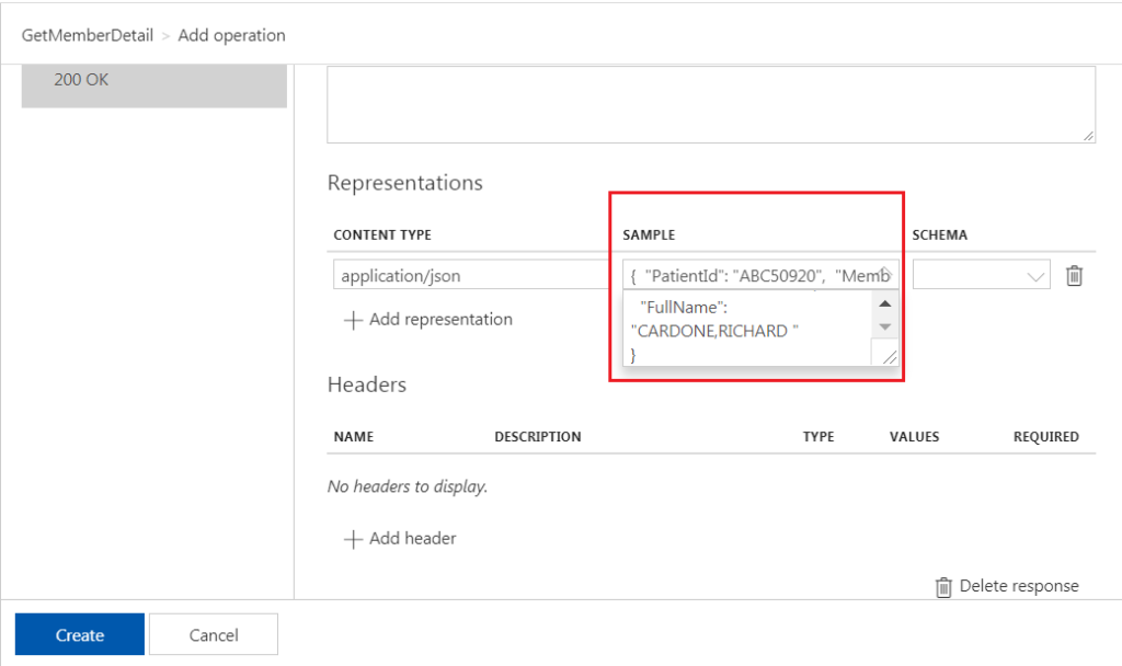 mock api response