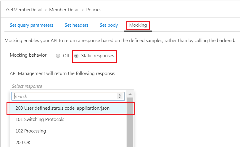 mock api response