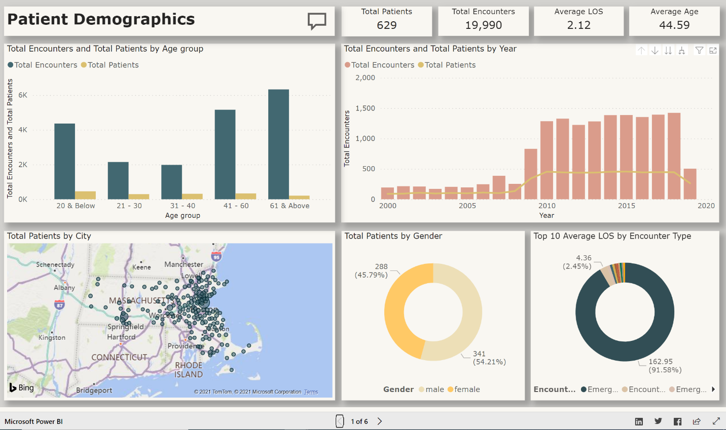 power bi for fhir dashboard screenshot