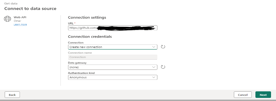 Dataflow Editor - Set up Web API connection source