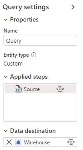 Dataflow Editor - Warehouse added as Destination