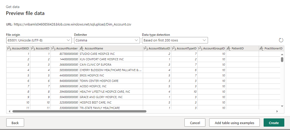 Dataflow Editor - Web API Get Data from GitHub