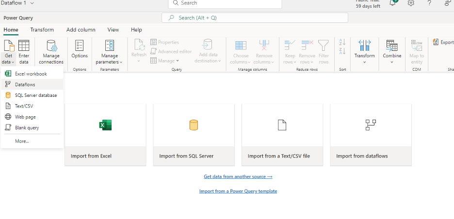 Dataflow in Data Factory - Dataflow Editor
