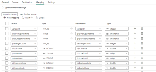Mapping - Import Schemas